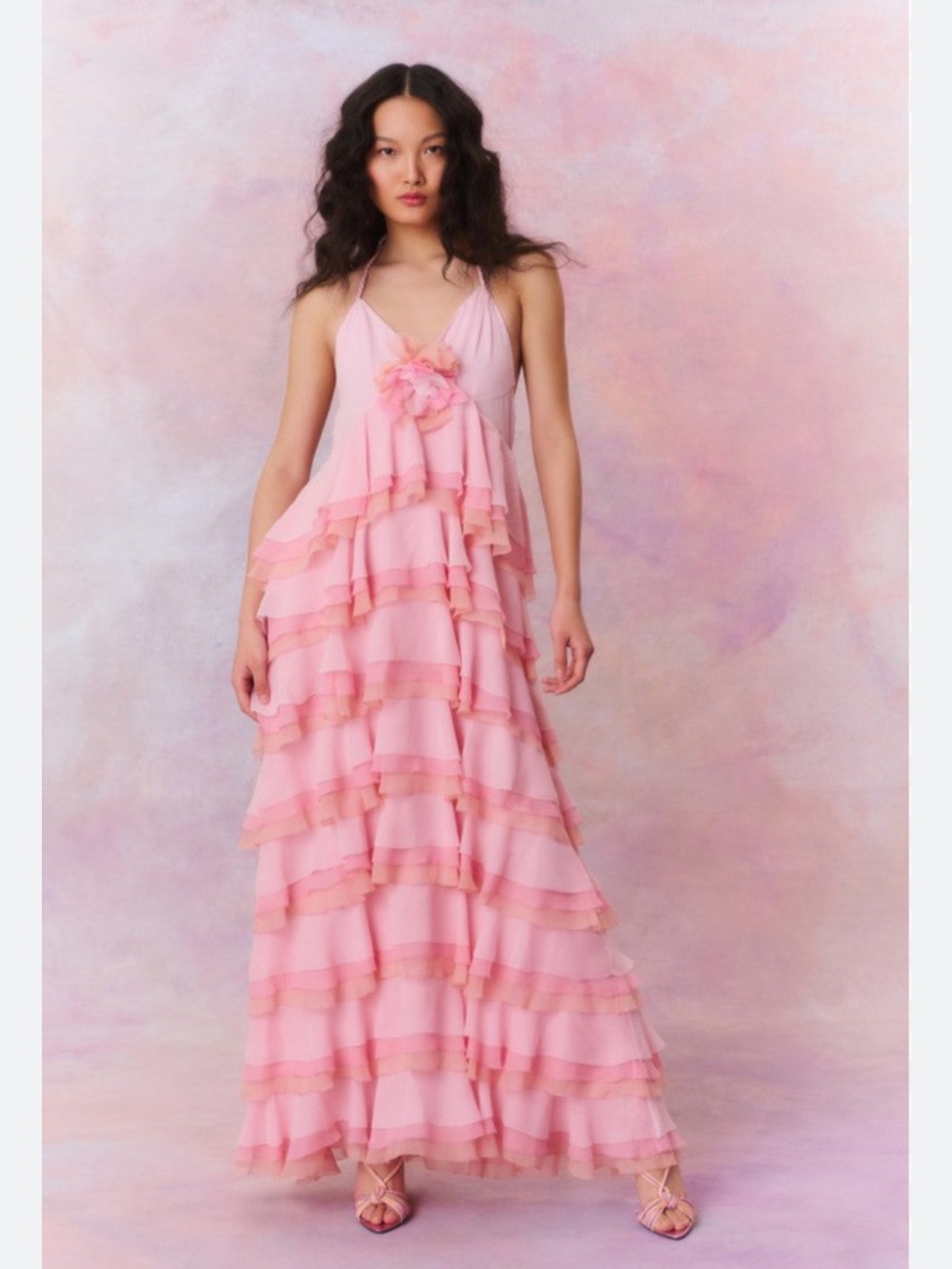 NWOT LoveShackFancy Monceau Halter Ruffle Dress